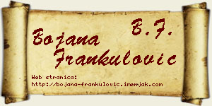 Bojana Frankulović vizit kartica